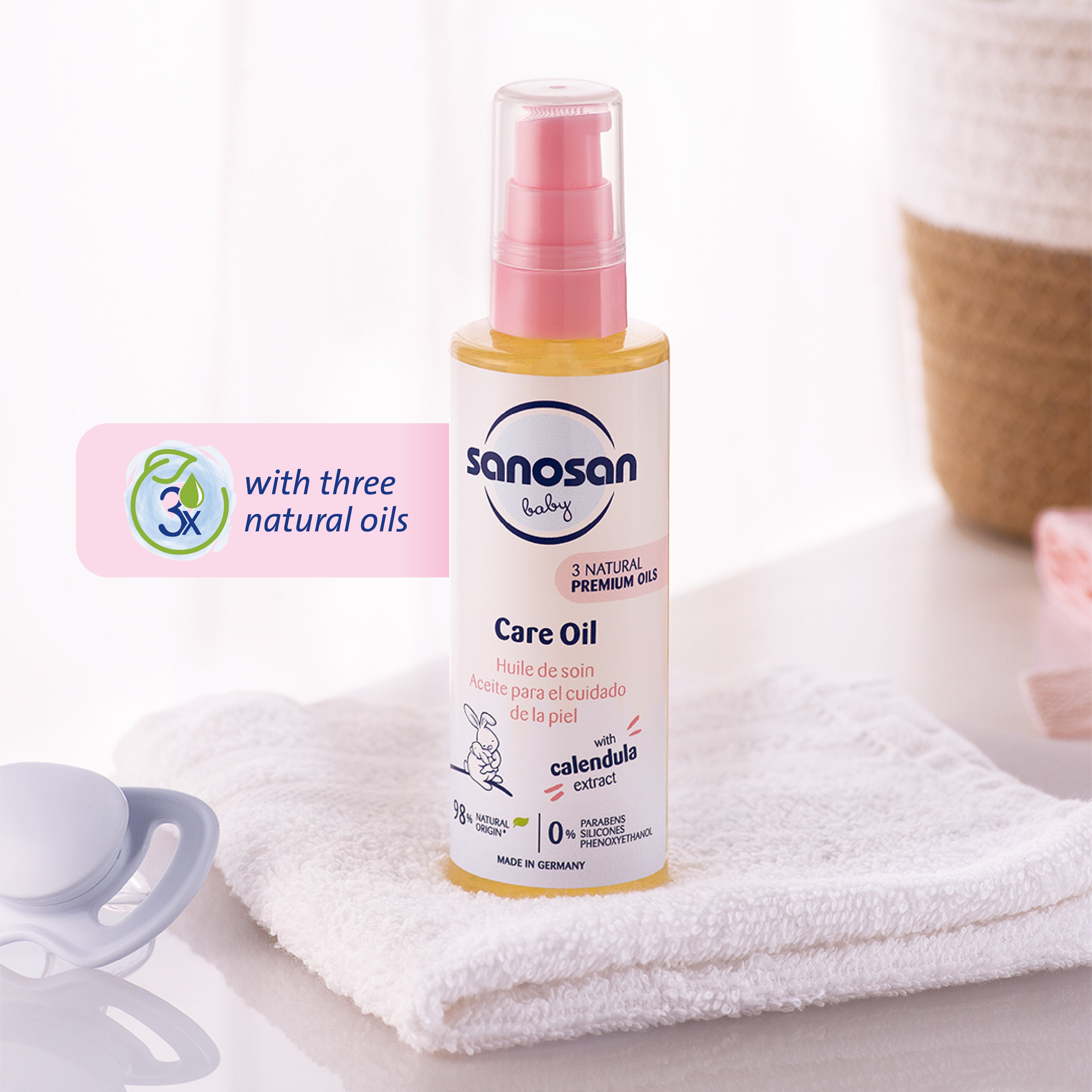 Sanosan Baby Care Oil- With Organic Olive, Almond & Sunflower seed oil - DreamyDerma