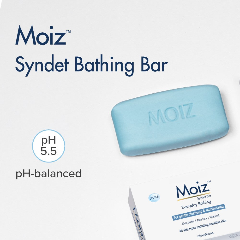 Moiz Syndet Bathing Bar - pH Balanced. Everyday Bathing Partner - DreamyDerma