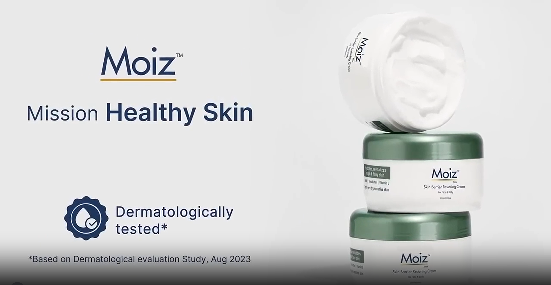 Load video: Moiz MM Skin Barrier Restoring Cream Video
