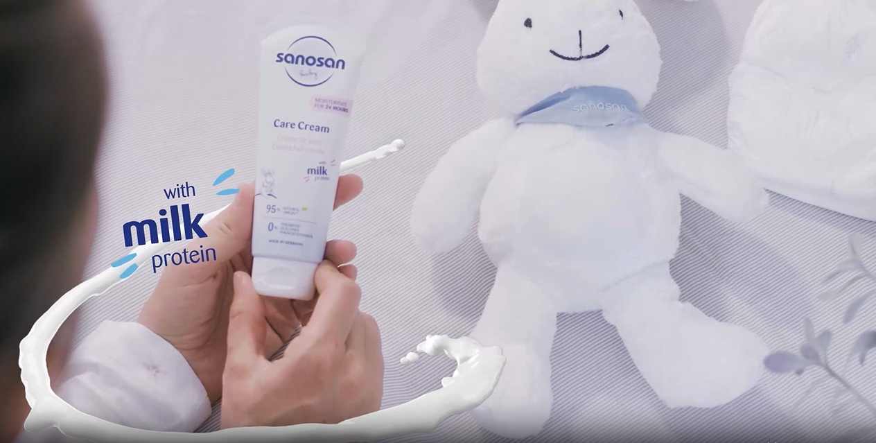 Load video: sanosan baby care cream video