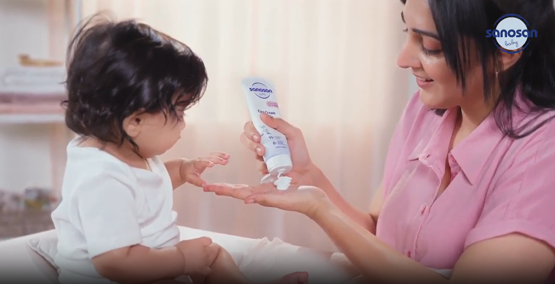 Load video: Sanosan Baby Care Cream - Protection for Dry & Sensitive Skin