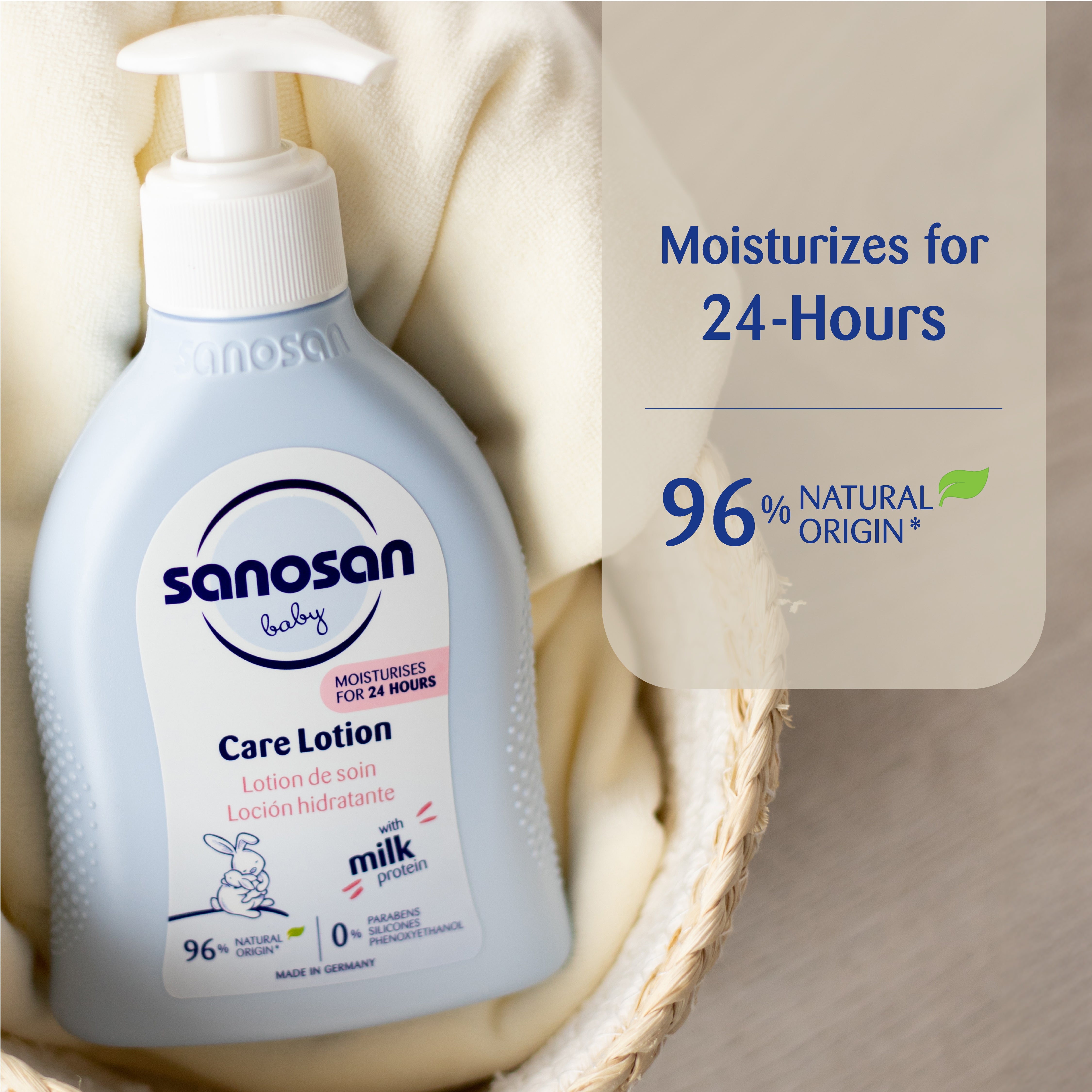 Sanosan baby care lotion bottle