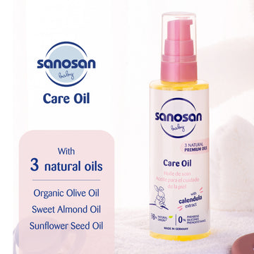 Sanosan Baby Care Oil- With Organic Olive, Almond & Sunflower seed oil - DreamyDerma