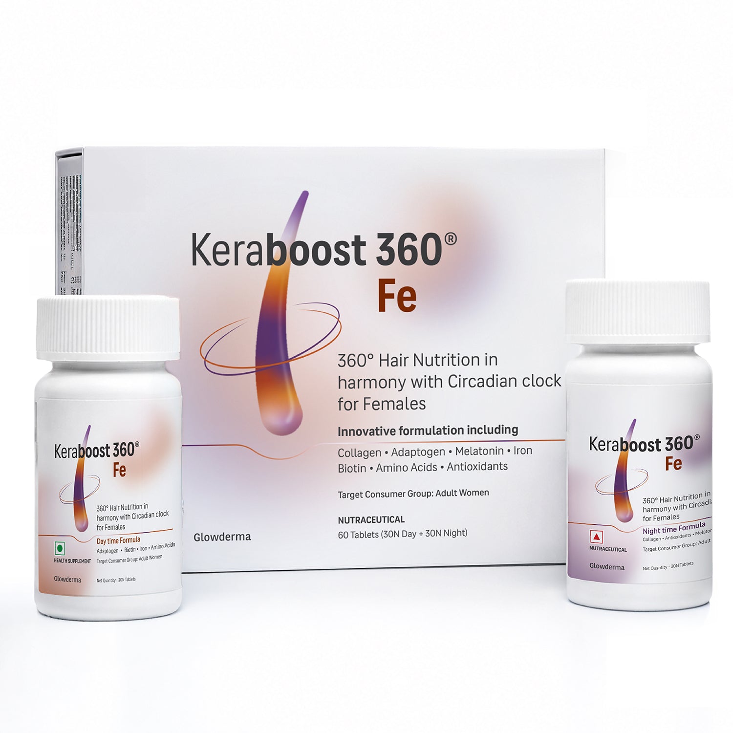 Keraboost 360 Fe | 24-Hour Circadian Hair Nutrition with Iron