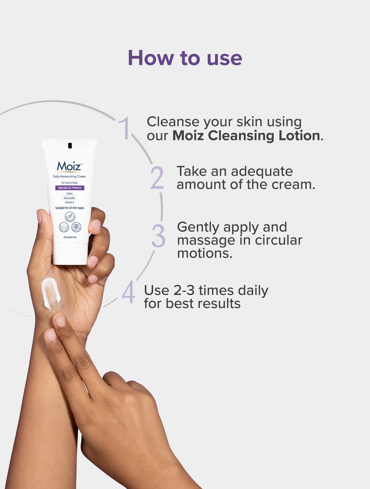 Moiz Ror Buy Moiz Daily Moisturizing Cream for Soft Skin | DreamyDerma