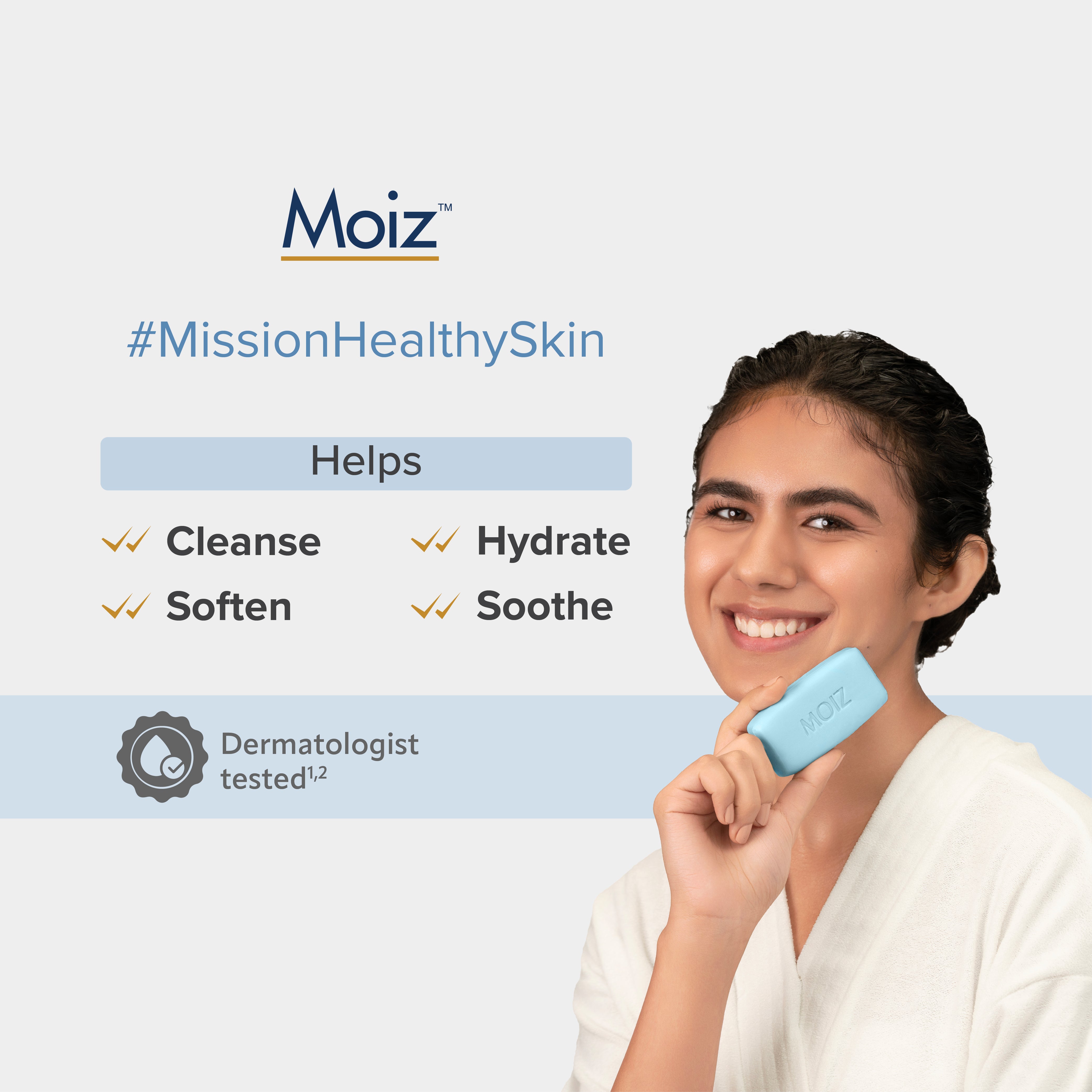 Moiz Syndet Bathing Bar - pH Balanced. Everyday Bathing Partner